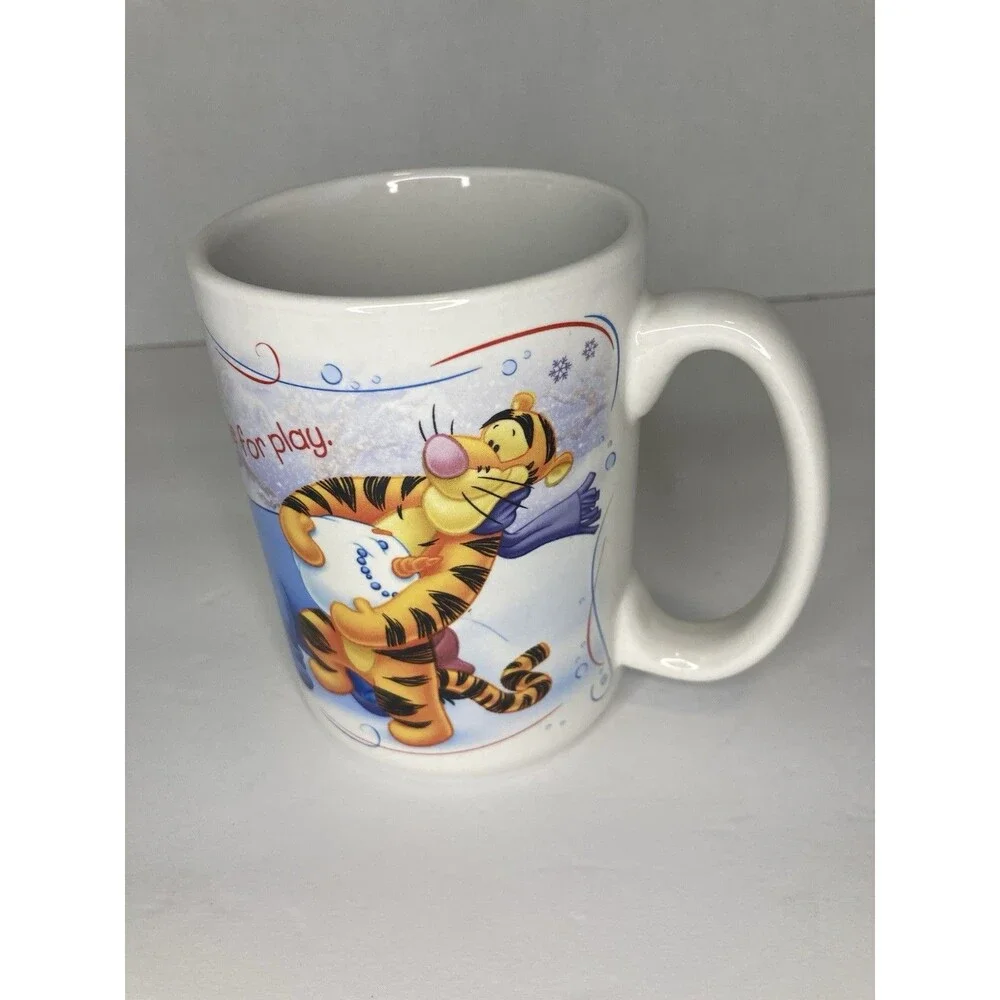Disney Winnie the Pooh Coffee Cup Mug Tiger Eeyore Snow Day Time For Play